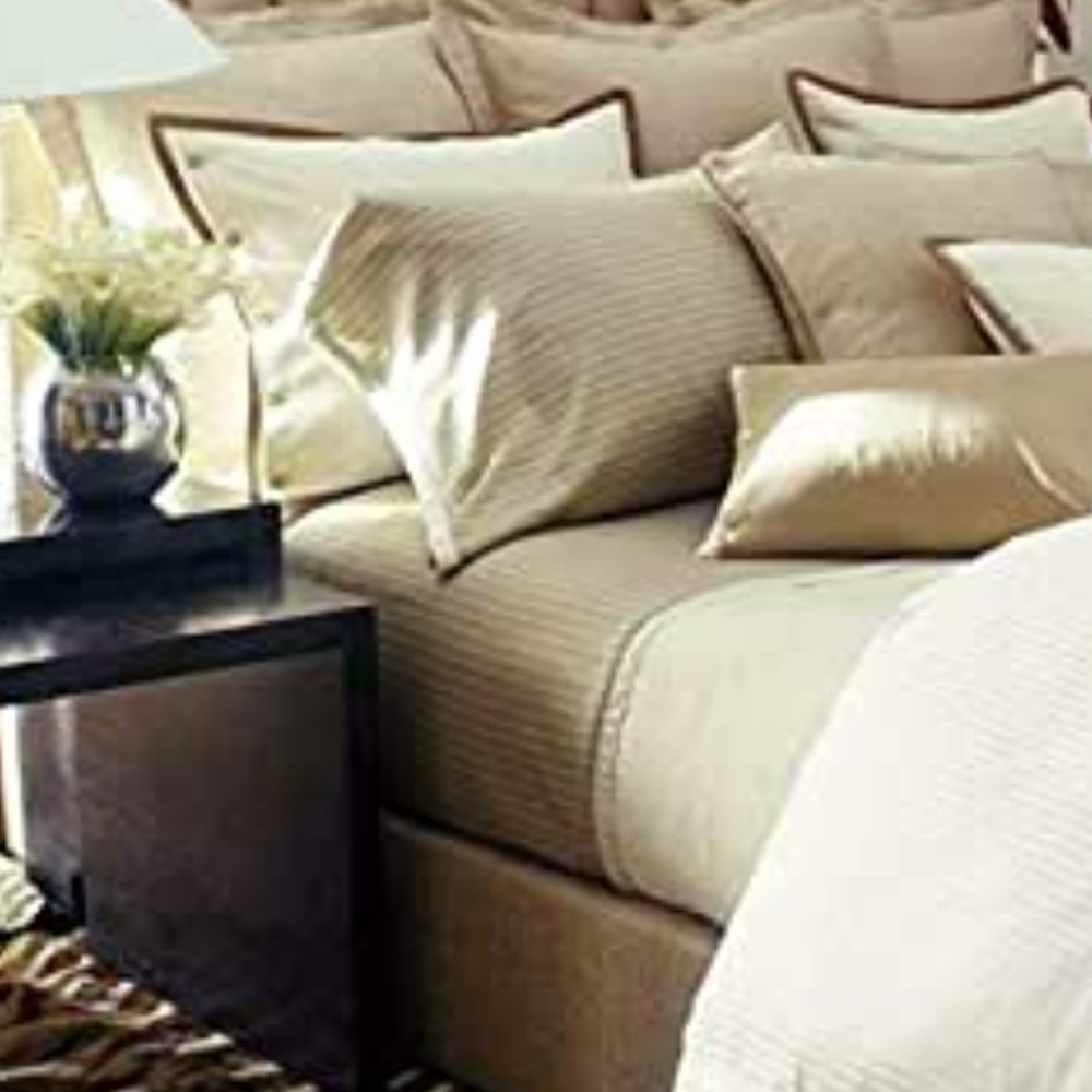 Ralph Lauren 52nd Street Canvas leather trim 1 sham